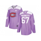 Men Adidas Montreal Canadiens #67 Max Pacioretty Purple Authentic Fights Cancer Stitched NHL Jersey