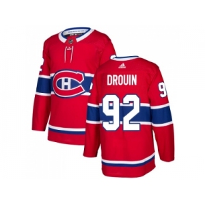 Men Adidas Montreal Canadiens #92 Jonathan Drouin Red Home Authentic Stitched NHL Jersey