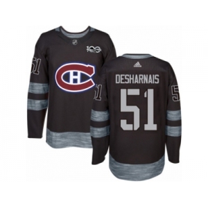 Men's Adidas Montreal Canadiens #51 David Desharnais Authentic Black 1917-2017 100th Anniversary NHL Jersey