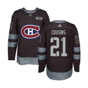 Men's Canadiens #21 Nick Cousins Black 1917-2017 100th Anniversary Stitched Hockey Jersey