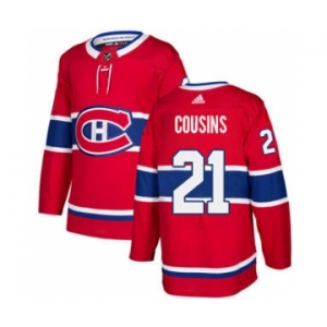 Men's Canadiens #21 Nick Cousins Red Home Authentic Stitched Hockey Jersey