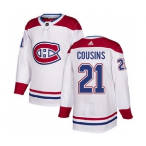 Men's Canadiens #21 Nick Cousins White Road Authentic Stitched Hockey Jersey