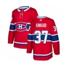 Men's Canadiens #37 Keith Kinkaid Red Home Authentic Stitched Hockey Jersey