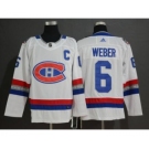 Men's Canadiens #6 Shea Weber White 2017 Hockey 100 Classic Hockey Hockey Jersey