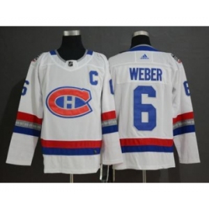 Men's Canadiens #6 Shea Weber White 2017 Hockey 100 Classic Hockey Hockey Jersey