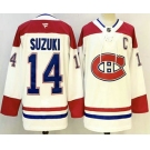 Men's Montreal Canadiens #14 Nick Suzuki White Authentic Jersey