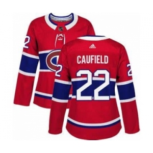 Men's Montreal Canadiens #22 Cole Caufield Red Home Authentic Women's Stitched NHL Jersey