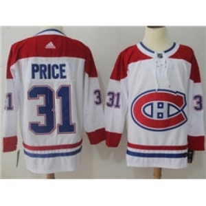 Men's Montreal Canadiens #31 Carey Price White Road Stitched Hockey Jersey