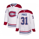 Men's Montreal Canadiens #31 Carey Price White Stitched Hockey Jersey