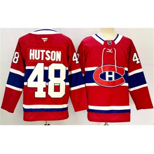 Men's Montreal Canadiens #48 Lane Hutson Red 2024-25 Stitched Jersey