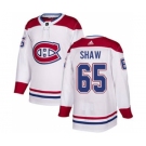 Men's Montreal Canadiens #65 Andrew Shaw White Road Stitched Hockey Jersey