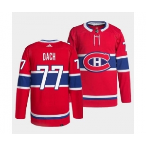 Men's Montreal Canadiens #77 Kirby Dach Red Stitched Jersey