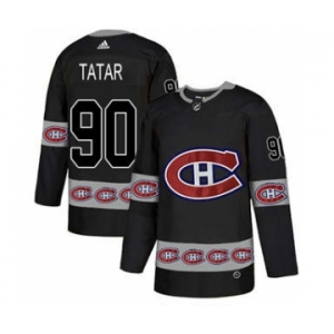 Men's Montreal Canadiens #90 Tomas Tatar Black Team Logo Fashion Stitched Hockey Jersey