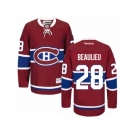 Men's Reebok Montreal Canadiens #28 Nathan Beaulieu Authentic Red Home NHL Jersey