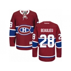 Men's Reebok Montreal Canadiens #28 Nathan Beaulieu Authentic Red Home NHL Jersey