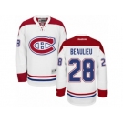 Men's Reebok Montreal Canadiens #28 Nathan Beaulieu Authentic White Away NHL Jersey