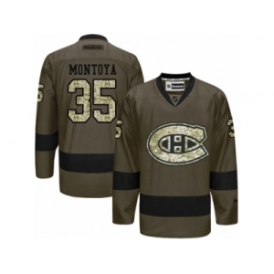 Men's Reebok Montreal Canadiens #35 Al Montoya Authentic Green Salute to Service NHL Jersey