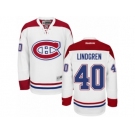 Men's Reebok Montreal Canadiens #40 Charlie Lindgren Authentic White Away NHL Jersey