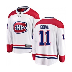 Montreal Canadiens #11 Saku Koivu Authentic White Away Fanatics Branded Breakaway NHL Jersey