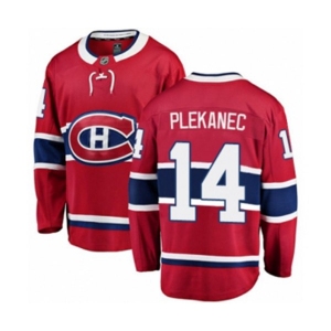 Montreal Canadiens #14 Tomas Plekanec Authentic Red Home Fanatics Branded Breakaway NHL Jersey
