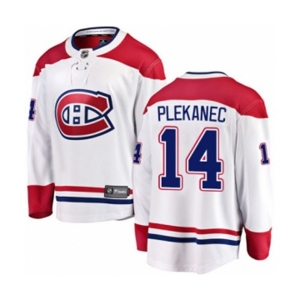 Montreal Canadiens #14 Tomas Plekanec Authentic White Away Fanatics Branded Breakaway NHL Jersey