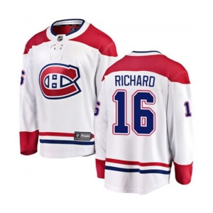 Montreal Canadiens #16 Henri Richard Authentic White Away Fanatics Branded Breakaway NHL Jersey