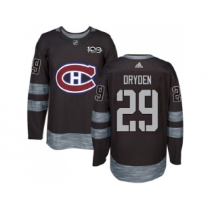 Montreal Canadiens #29 Ken Dryden Black 1917-2017 100th Anniversary Stitched NHL Jersey