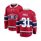 Montreal Canadiens #31 Carey Price Authentic Red Home Fanatics Branded Breakaway NHL Jersey