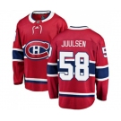 Montreal Canadiens #58 Noah Juulsen Authentic Red Home Fanatics Branded Breakaway NHL Jersey