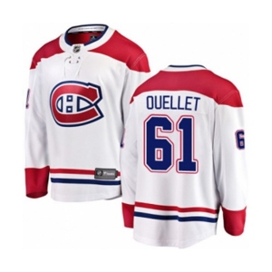 Montreal Canadiens #61 Xavier Ouellet Authentic White Away Fanatics Branded Breakaway NHL Jersey