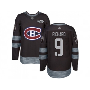 Montreal Canadiens #9 Maurice Richard Black 1917-2017 100th Anniversary Stitched NHL Jersey
