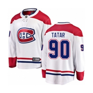 Montreal Canadiens #90 Tomas Tatar Authentic White Away Fanatics Branded Breakaway NHL Jersey