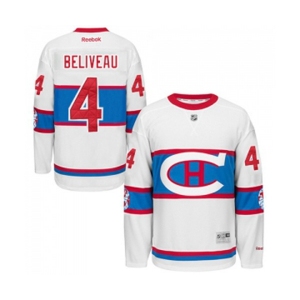 Reebok Montreal Canadiens #4 Jean Beliveau Authentic White 2016 Winter Classic NHL Jersey