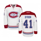 Reebok Montreal Canadiens #41 Paul Byron Authentic White Away NHL Jersey