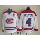 nhl jerseys montreal canadiens #4 beliveau white[patch C]