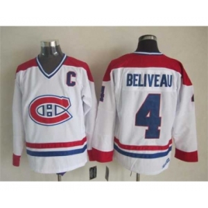 nhl jerseys montreal canadiens #4 beliveau white[patch C]