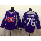 nhl jerseys montreal canadiens #76 subban purple