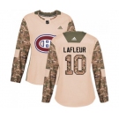 Women Adidas Montreal Canadiens #10 Guy Lafleur Authentic Camo Veterans Day Practice NHL Jersey