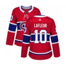 Women Adidas Montreal Canadiens #10 Guy Lafleur Authentic Red Home NHL Jersey