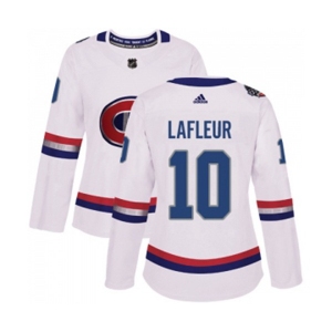 Women Adidas Montreal Canadiens #10 Guy Lafleur Authentic White 2017 100 Classic NHL Jersey