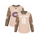 Women Adidas Montreal Canadiens #11 Brendan Gallagher Camo Authentic 2017 Veterans Day Stitched NHL Jersey