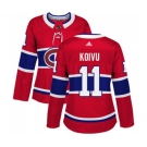 Women Adidas Montreal Canadiens #11 Saku Koivu Authentic Red Home NHL Jersey