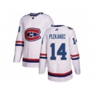 Women Adidas Montreal Canadiens #14 Tomas Plekanec White Authentic 2017 100 Classic Stitched NHL Jersey