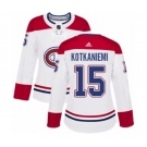 Women Adidas Montreal Canadiens #15 Jesperi Kotkaniemi Authentic White Away NHL Jersey