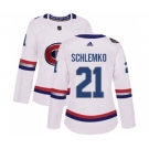 Women Adidas Montreal Canadiens #21 David Schlemko Authentic White 2017 100 Classic NHL Jersey