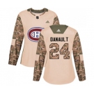 Women Adidas Montreal Canadiens #24 Phillip Danault Authentic Camo Veterans Day Practice NHL Jersey