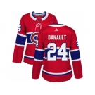 Women Adidas Montreal Canadiens #24 Phillip Danault Red Home Authentic Stitched NHL Jersey