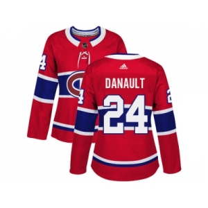 Women Adidas Montreal Canadiens #24 Phillip Danault Red Home Authentic Stitched NHL Jersey