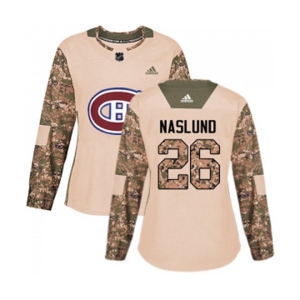 Women Adidas Montreal Canadiens #26 Mats Naslund Authentic Camo Veterans Day Practice NHL Jersey