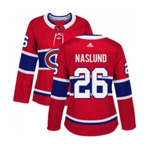 Women Adidas Montreal Canadiens #26 Mats Naslund Authentic Red Home NHL Jersey